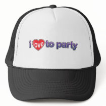 I Love To Party - Music Heart Adore Disc Jockey hats