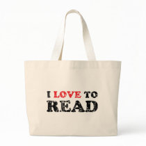 I Love To Read Distressed Tote Bag