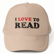 I Love To Read Distressed Mesh Hat