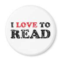 I Love To Read Distressed Magnets