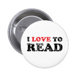 I Love To Read Distressed Pin