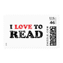I Love To Read Distressed postage