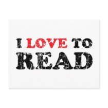 I Love To Read Distressed Post Card