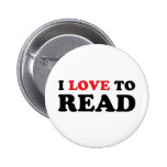 I Love To Read Pinback Button