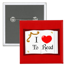 I Love To Read Pinback Buttons