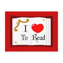 I Love To Read postcards