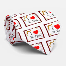 I Love To Read Custom Ties