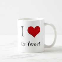I Love to Tweet Mug mugs