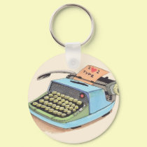 I love to Type! keychains