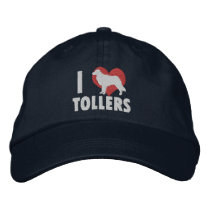 I Love Tollers Embroidered Hat (Dark) embroidered hats by MenagerieMayhem I Love Tollers Embroidered Hat (Dark) embroidered hats
