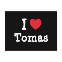 I love Tomas heart custom personalized postcards