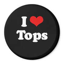 I LOVE TOPS T-shirt magnets
