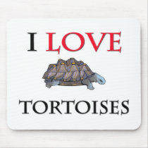 I Love Tortoises Mouse Pads