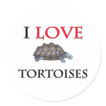 I Love Tortoises Round Stickers