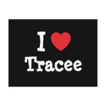 I love Tracee heart T-Shirt postcards