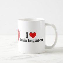 I Love Train Engineers Coffee Mugs