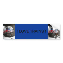 I LOVE TRAINS ! BUMPER STICKER