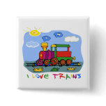 I Love Trains buttons
