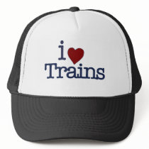 I Love Trains Trucker Hat