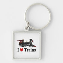 I Love Trains Key Chains