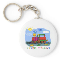 I Love Trains Keychains