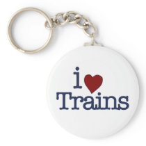 I Love Trains Keychains