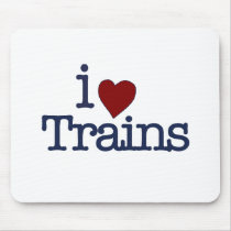 I Love Trains Mouse Mat