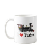 I Love Trains Coffee Mugs