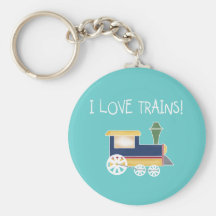 I Love Trains Tshirts and Gifts Keychains