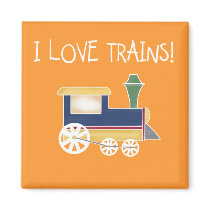I Love Trains Tshirts and Gifts Refrigerator Magnets