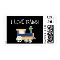 I Love Trains Tshirts and Gifts Stamps