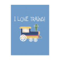 I Love Trains Tshirts and Gifts Postcard