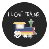 I Love Trains Tshirts and Gifts Round Sticker