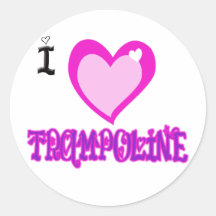 I LOVE Trampoline Round Sticker