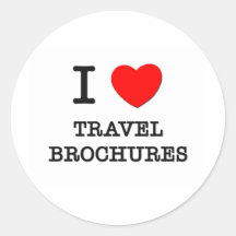 I Love Travel Brochures Stickers