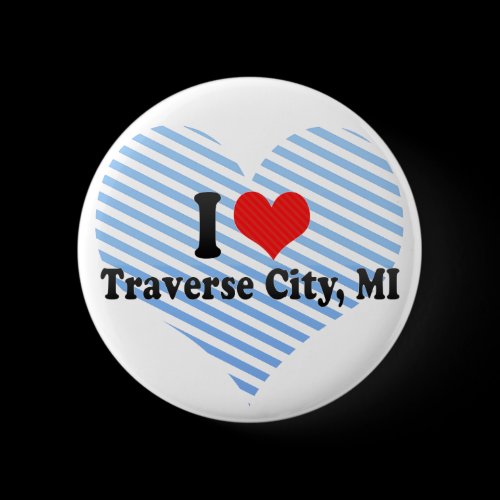 I Love Traverse City, MI Pinback Button