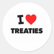 I love Treaties Round Stickers