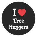 I love Tree Huggers heart custom personalized stickers