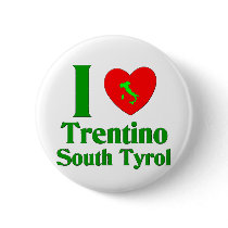 I Love Trentino South Tyrol Pinback Buttons