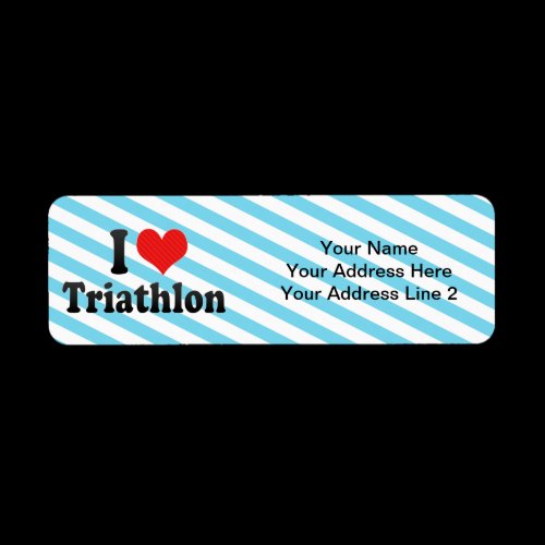 I Love Triathlon Custom Return Address Labels