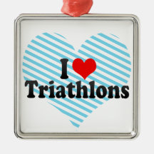 I Love Triathlons Christmas Tree Ornaments