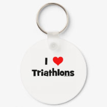 I Love Triathlons keychains
