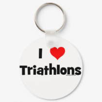 I Love Triathlons keychains