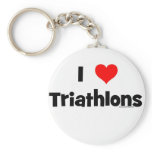 I Love Triathlons Key Chain