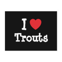 I love Trouts heart custom personalized postcards