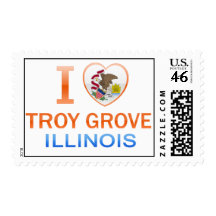 I Love Troy Grove, IL Stamps