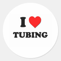 I love Tubing Round Sticker