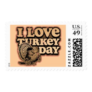 I Love Turkey Day Postage Stamps