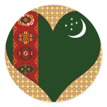 I Love Turkmenistan Round Sticker