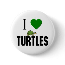 I Love Turtles Pins
